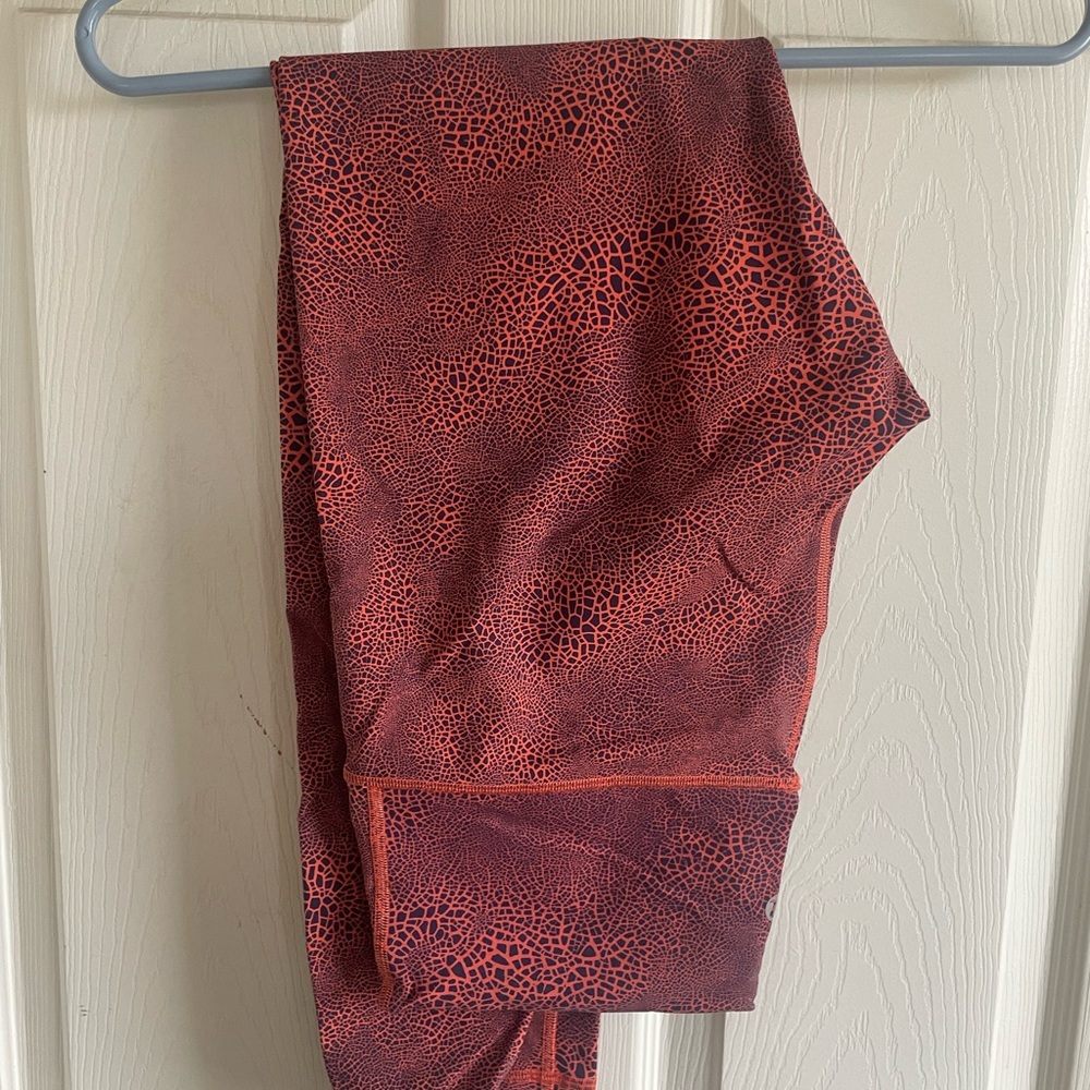 Lululemon Red Crackle Leggings